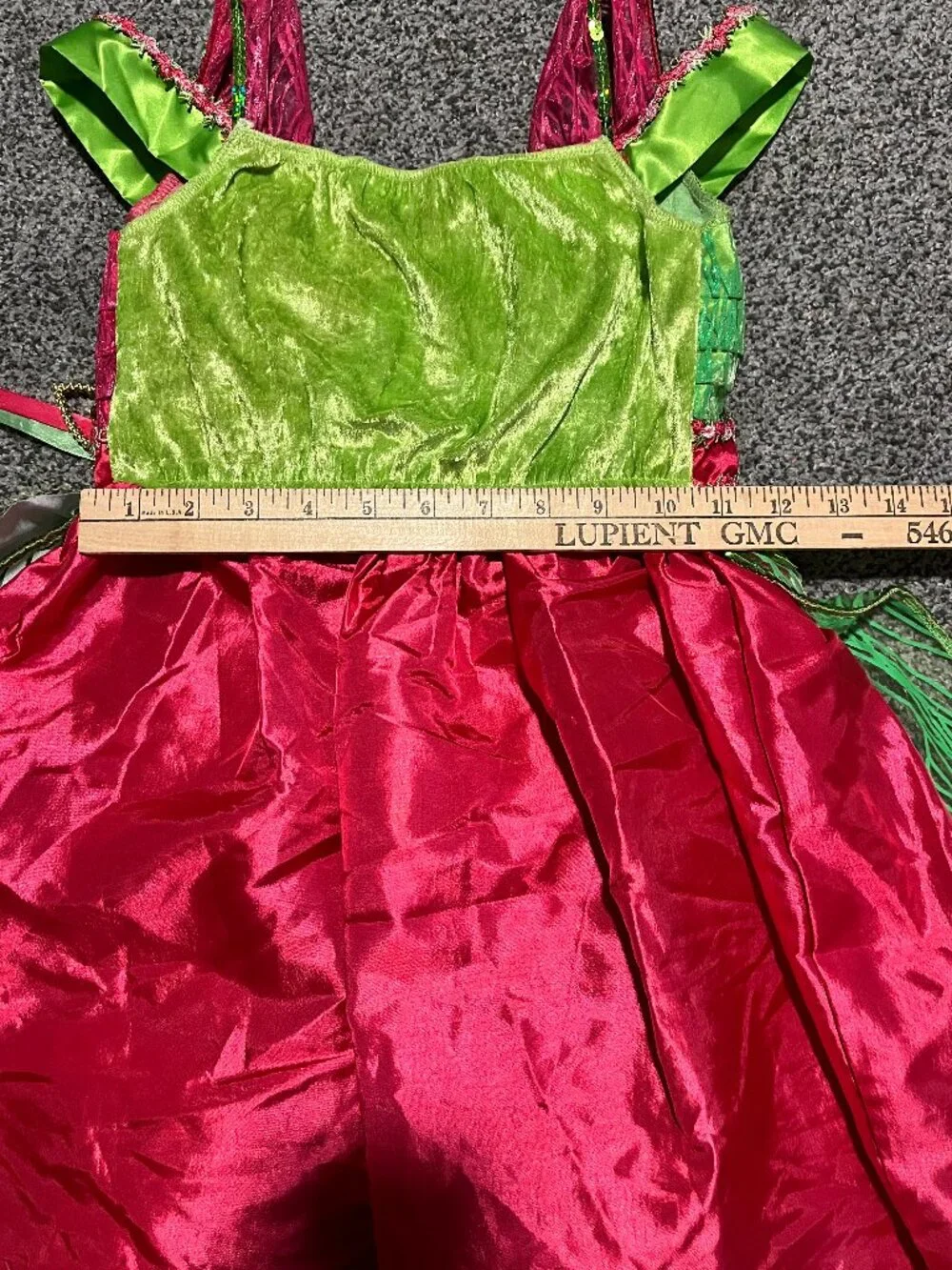 Teetot Fairy Costume Girls Size 7-8 Pink Green Glitter Tulle Halloween Dress Up